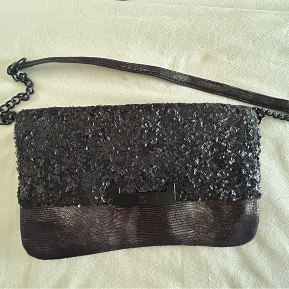 Simply Vera Vera wang Elegant Black Sequin‎ Shoulder Bag
